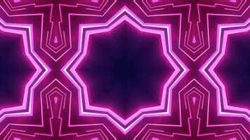 A vibrant, symmetrical digital design featuring neon shapes and patterns. video
