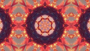 A vibrant, symmetrical kaleidoscopic pattern with a central glowing design. video