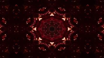A vibrant, symmetrical pattern with glowing red and orange elements against a dark background. video