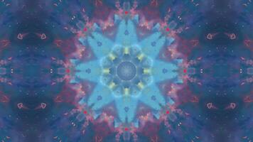 A kaleidoscopic pattern featuring mirrored figures in a vibrant, colorful setting. video