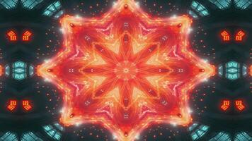 Abstract star-shaped design with glowing lights and a symmetrical pattern. video
