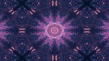 A vibrant, symmetrical design featuring glowing particles and swirling patterns. video