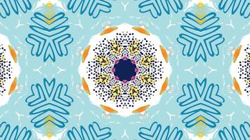 A vibrant, symmetrical pattern with abstract shapes and colors creating a lively design. video