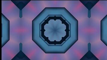 A symmetrical abstract design featuring a floral motif with vibrant colors and geometric shapes. video