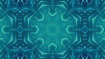 A vibrant kaleidoscopic pattern with abstract shapes and glowing elements. video