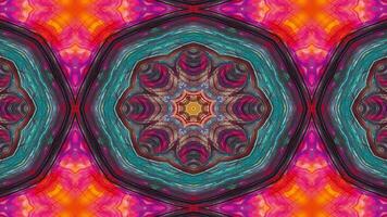 A vibrant kaleidoscopic pattern featuring swirling colors and geometric shapes. video