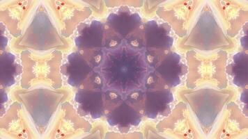 A vibrant, symmetrical kaleidoscopic pattern featuring swirling colors and shapes. video