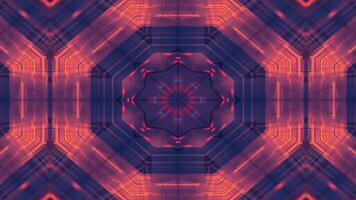 A vibrant, symmetrical design featuring abstract architectural elements and warm colors. video