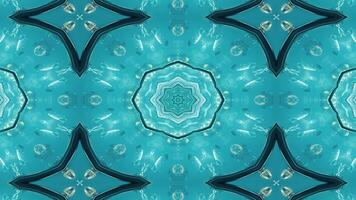 A symmetrical abstract design featuring circular patterns and cool colors. video