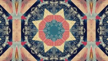 A symmetrical abstract design featuring geometric shapes and contrasting colors. video