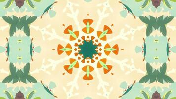 A vibrant, symmetrical design featuring abstract shapes and colors, resembling a kaleidoscope. video