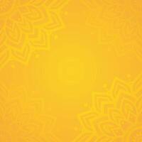 Decorative mandala square background in warm yellow with floral patterns and golden accents vector
