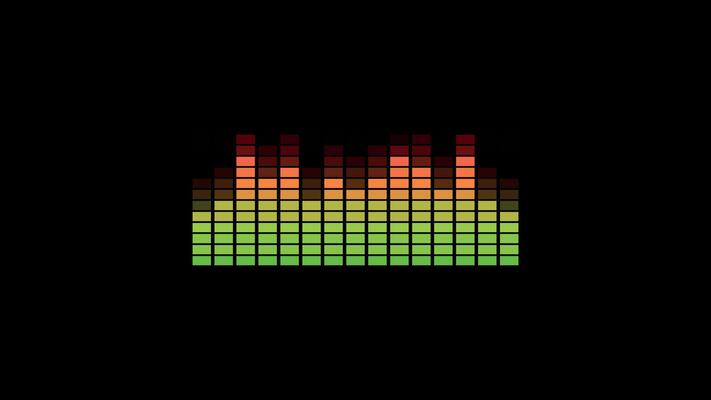 color music equalizer on black background
