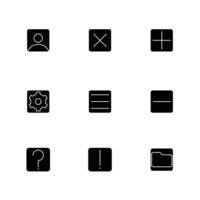 Basic user interface essential black icon set. Web icons. vector