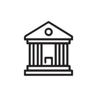 A black and white illustration of a building with columns vector