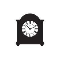 A black and white illustration of a clock on a white background vector