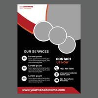 Red and black color business flyer design vector