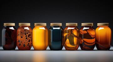 Assortment of Preserved Foods in Glass Jars photo