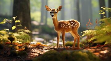Curious Deer in Enchanted Forest photo