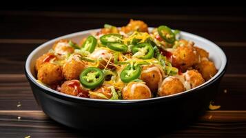 Delicious Loaded Nachos with Crispy Tater Tots photo