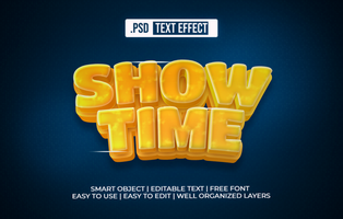 Show Time 3D Text Effect psd