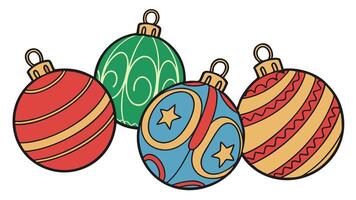 Multicolored Christmas balls on a transparent background vector