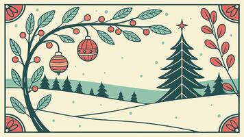 Christmas frame of Christmas decorations on the background. Copy space. New Year. vector