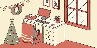 Mock up christmas time and desk of free space for your decoration vector