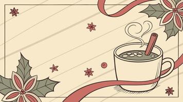 Mulled wine on a wooden background. product. Christmas background. place for text vector