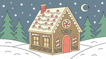 Gingerbread house. christmas background. Created with technology. vector