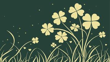 Glimmering golden bokeh effect on a dark green backdrop. st. Patrick's day background vector