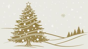 Christmas tree with snow and stars on a white background vector