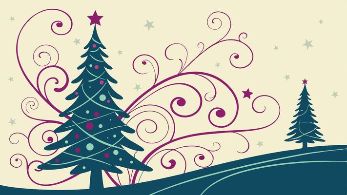 Abstract fantasy festive christmas tree background header wallpaper background 3d illustration.