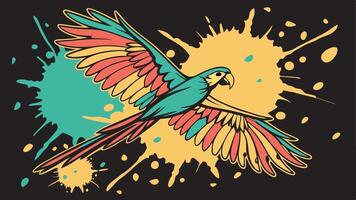 Multicolored watercolor splashes on the background. on black background. vector