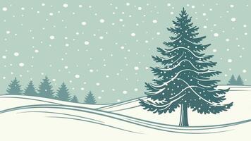 Blurred christmas tree. snow. christmas. background. Made with vector