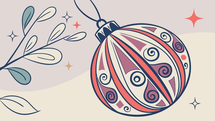 Abstract illustration of christmas tree ball bauble as xmas decoration