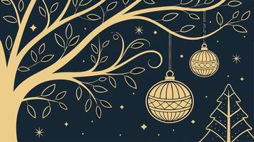Merry christmas wallpaper 2024 with golden decorations and branches on a luxury background vector