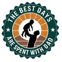 A perfect Father's Day gift, this vintage-inspired graphic highlights the joy of spending time with dad. vector