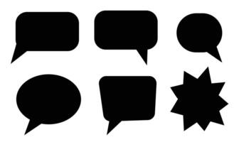 Black Speech Bubble Silhouettes Versatile Comic and Design Elements vector