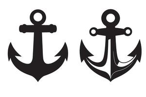 Anchors icon set. Icon set featuring various nautical signs. Flat anchor symbol with EPS 10. vector
