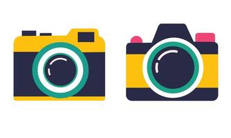 Flat Style Camera Illustration on White Background. vector
