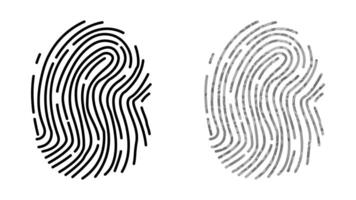 Fingerprint illustration with intricate lines and modern minimalist style. Suitable for themes such as security, identity, technology, biometrics or personal branding. vector