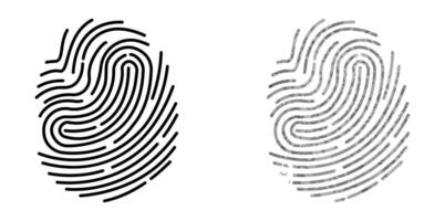 Fingerprint illustration with intricate lines and modern minimalist style. Suitable for themes such as security, identity, technology, biometrics or personal branding. vector