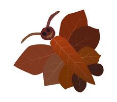 Children's creativity in forming butterflies from dry leaves, ideal for protecting the environment and suitable for spring vector