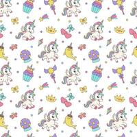 Unicorn seamless pattern. Seamless pattern with magic elements and unicorns. vector