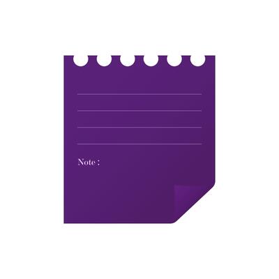Empty note paper illustration. Blank sheet label design.