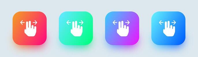 Drag solid icon in square gradient colors. Cursor signs illustration. vector