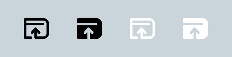 Deposit icon set in black and white. Payment signs illustration. vector
