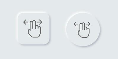 Drag line icon in neomorphic design style. Cursor signs illustration. vector