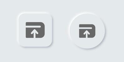 Deposit solid icon in neomorphic design style. Payment signs illustration. vector